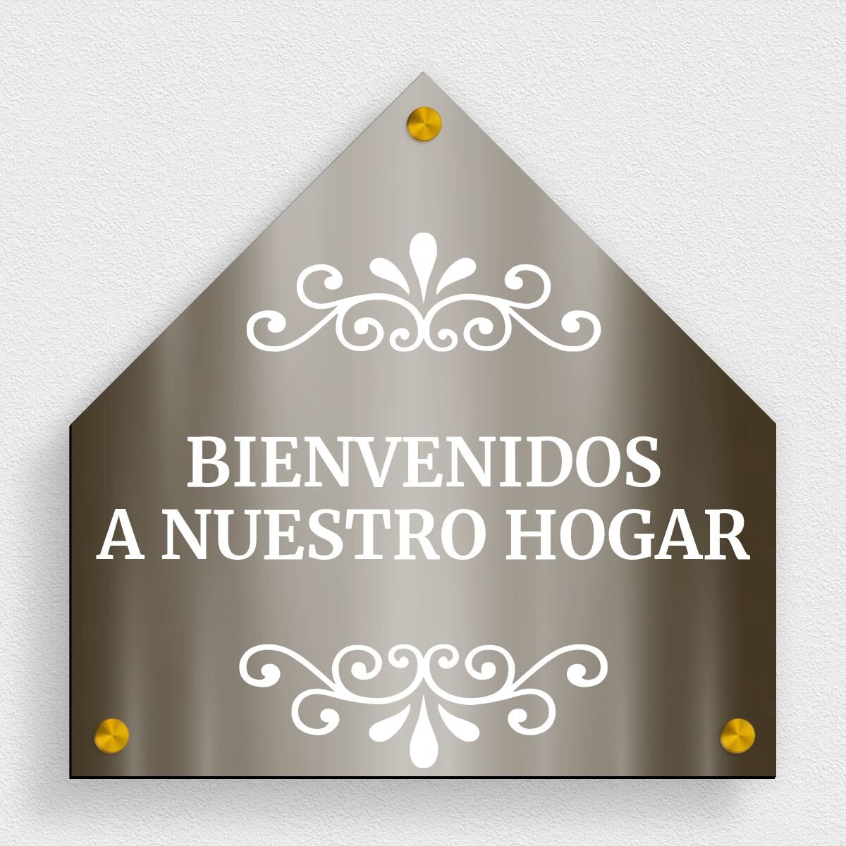 Placa Rotulada Para Empresas Aluminio Anodizado Oro Texto Negro